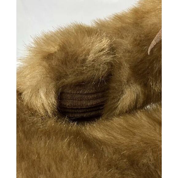 NEW First & Main Minky Faux Brown Mink Stuffed Teddy Bear Plush Corduroy Paws - Picture 5 of 11